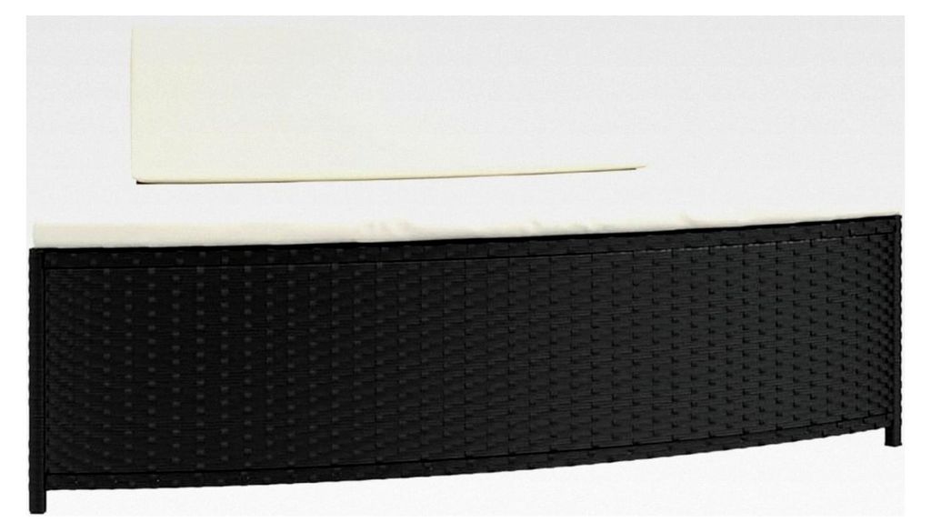 Whirlpool-Bänke mit Auflagen 2 Stück Schwarz Poly-Rattan für Hot Tub, Außen- und Innenbereich, Terrasse