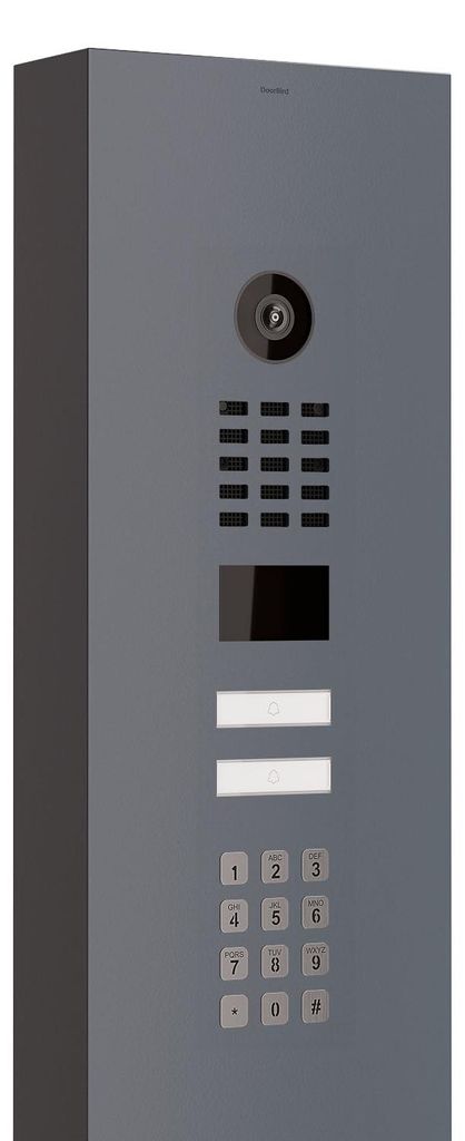 Gegensprechanlage mit Standfuß Smart for Two Doorbird D1102KV mit Keypad Modul in Anthrazit