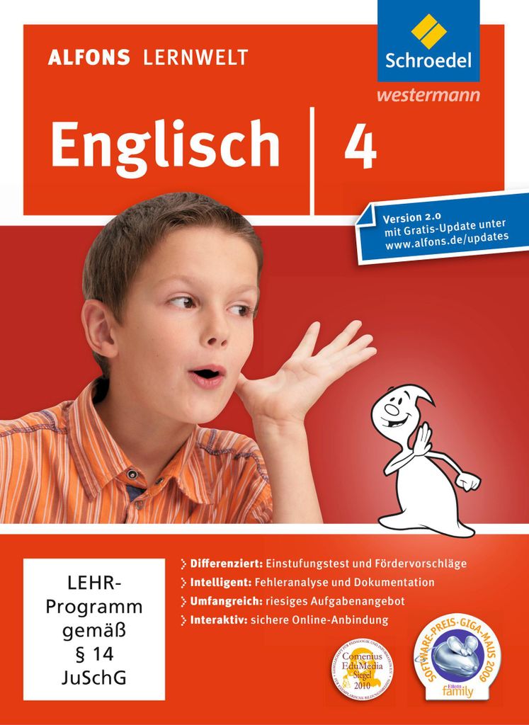 Alfons Lernwelt Lernsoftware Englisch 4. DVD-ROM für Windows 7 Vista XP und Mac OS X 10.5