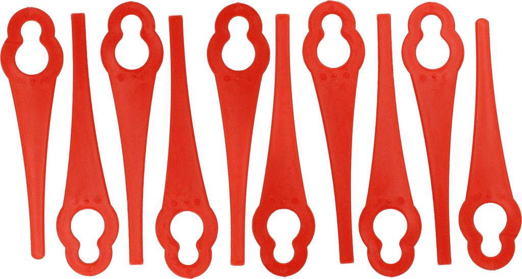 vhbw 10x Ersatz-Messer Ersatz für Recharge Tools GTB-20, 9363144S für Rasentrimmer - Ersatzklinge Rot, Nylon / Kunststoff