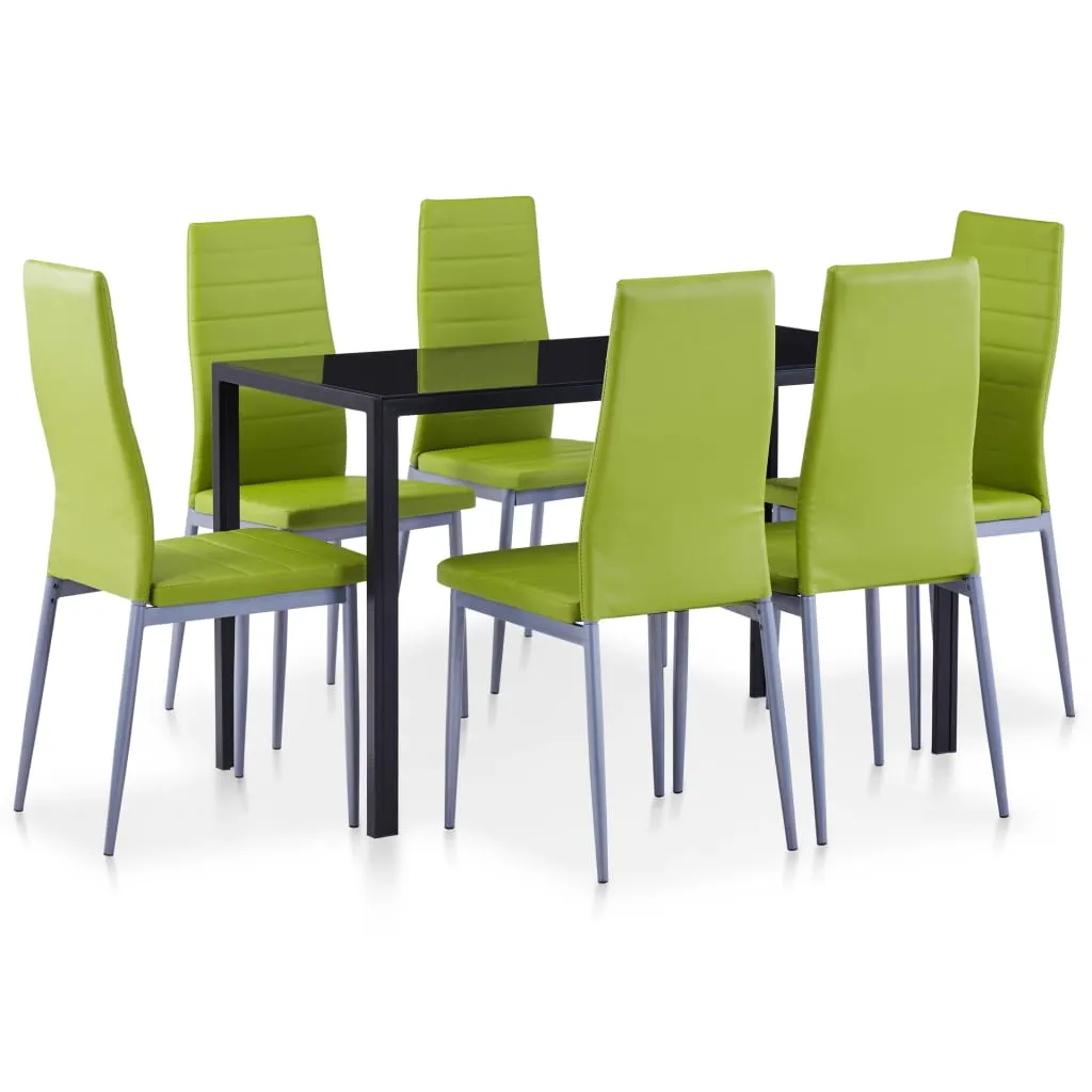 Table et 6 Chaises Vertes - Ensemble de Salle à Manger Design et Chic - 2
