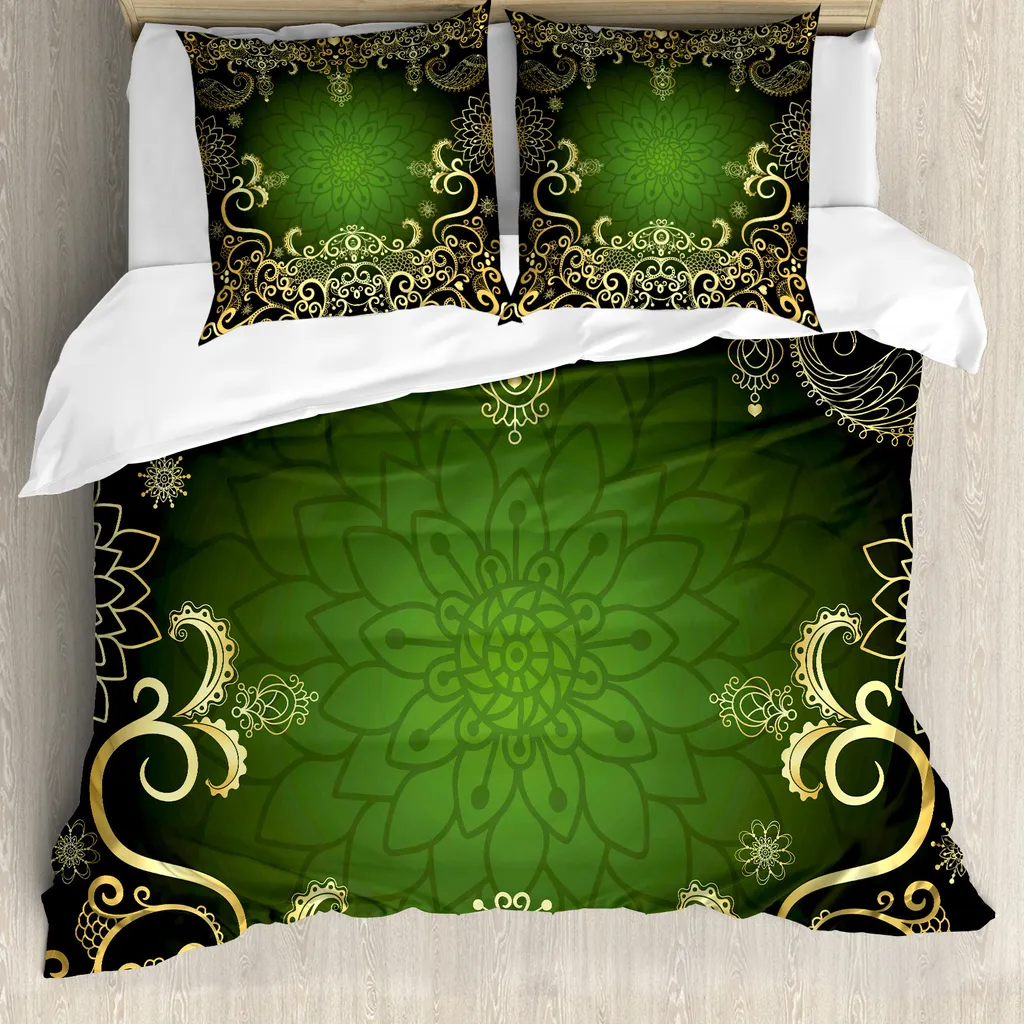 Set Copripiumino Ipoallergenico ABAKUHAUS 200x200 - Mandala Lotus