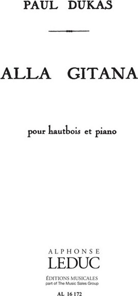 Alla gitana pour hautbois et piano