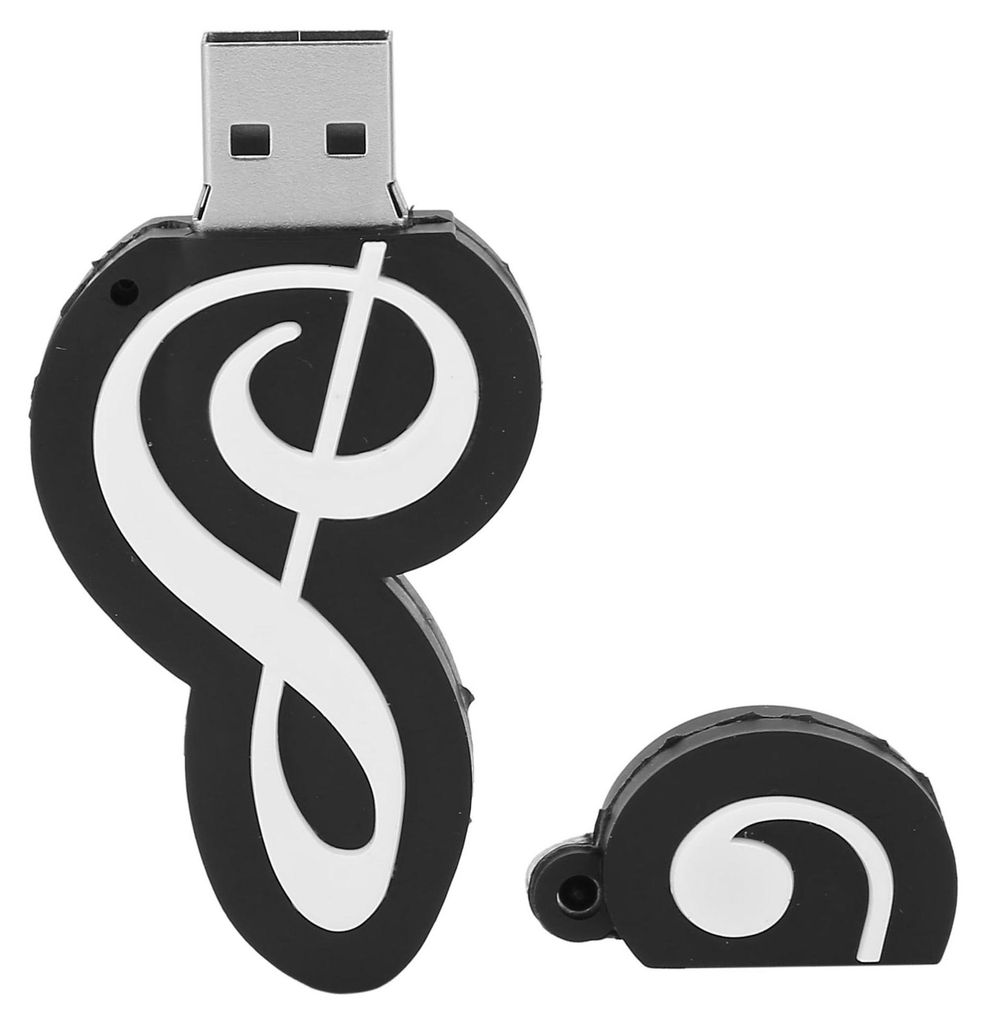 Černá poznámka Vzhled USB flash disku Roztomilý hudební Obrázek produktu 
