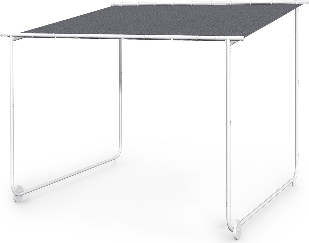Blumfeldt Pergola, Metall Pavillon mit Polyester Schiebedach und Bodenrollen, Sonnensegel mit Gestell, Mobile Überdachung Freistehend, Sonnenschut...
