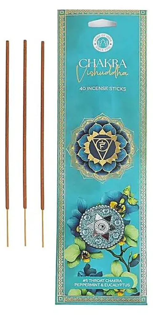 Encens Vishuddha Chakra Menthe & Eucalyptus - Pack de 6 x 40 Bâtons