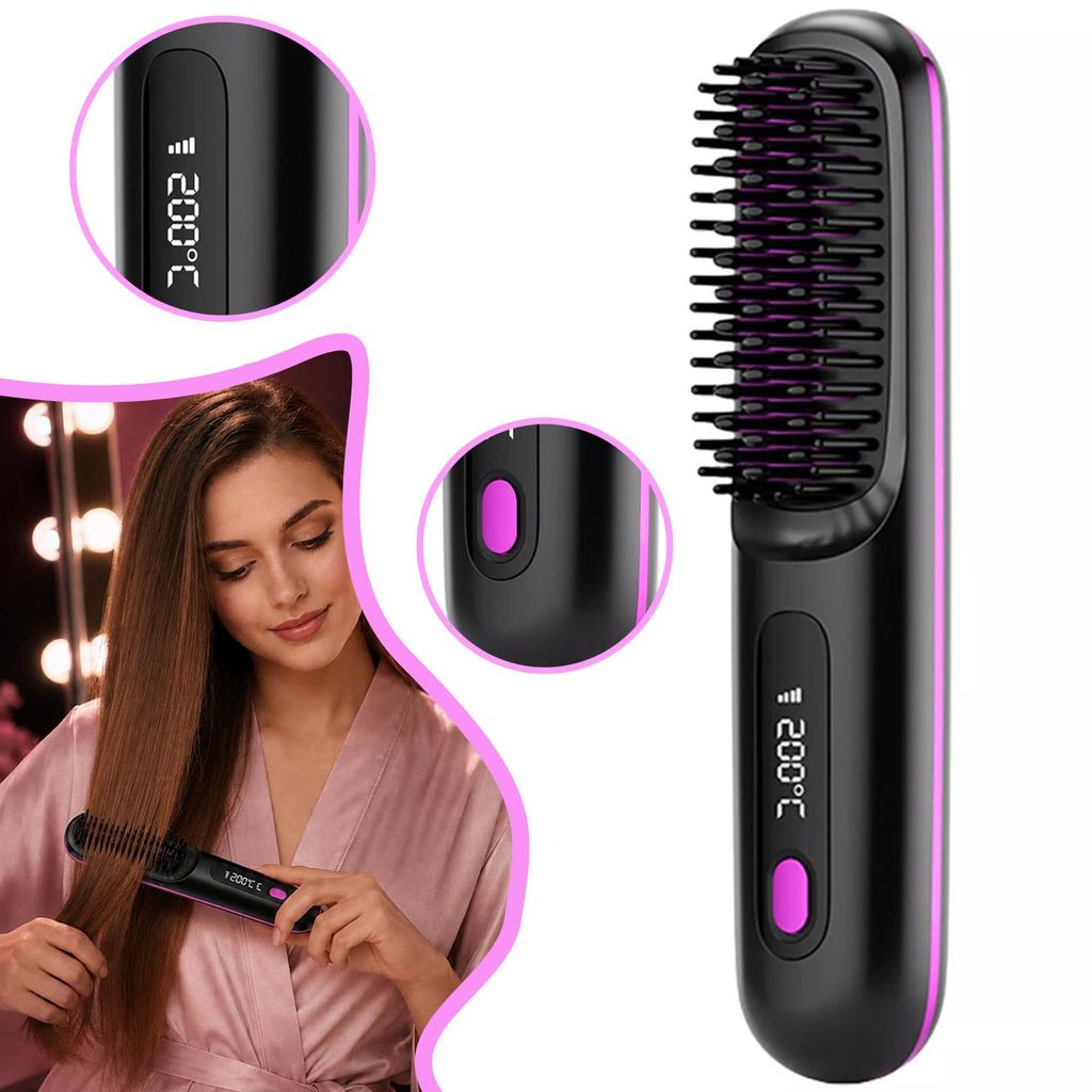 Stylingbürste Für Kurze Haare, Glättbürste Kabellos, für Produktbild 