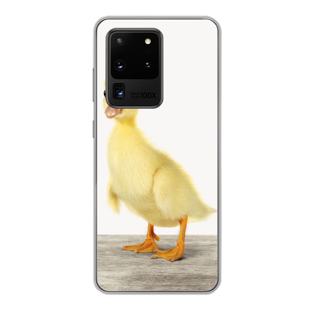 MuchoWow Handyhülle Schutzhülle Hülle für Samsung Galaxy S20 Ultra Ente - Küken - Tiere - Süß - Mädchen - Jungen - Kinder Silikon Softcas...