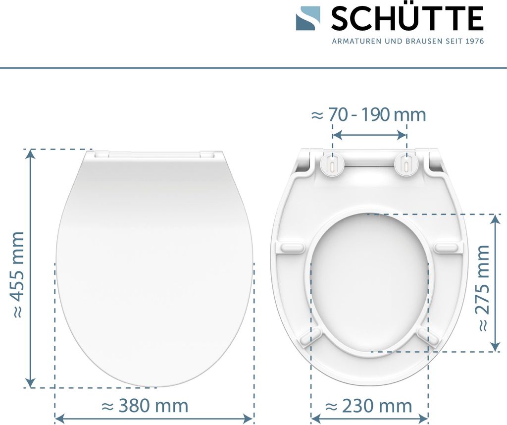 SCHÜTTE WC Sitz Duroplast SLIM WHITE, Toilettendeckel mit Produktbild 6