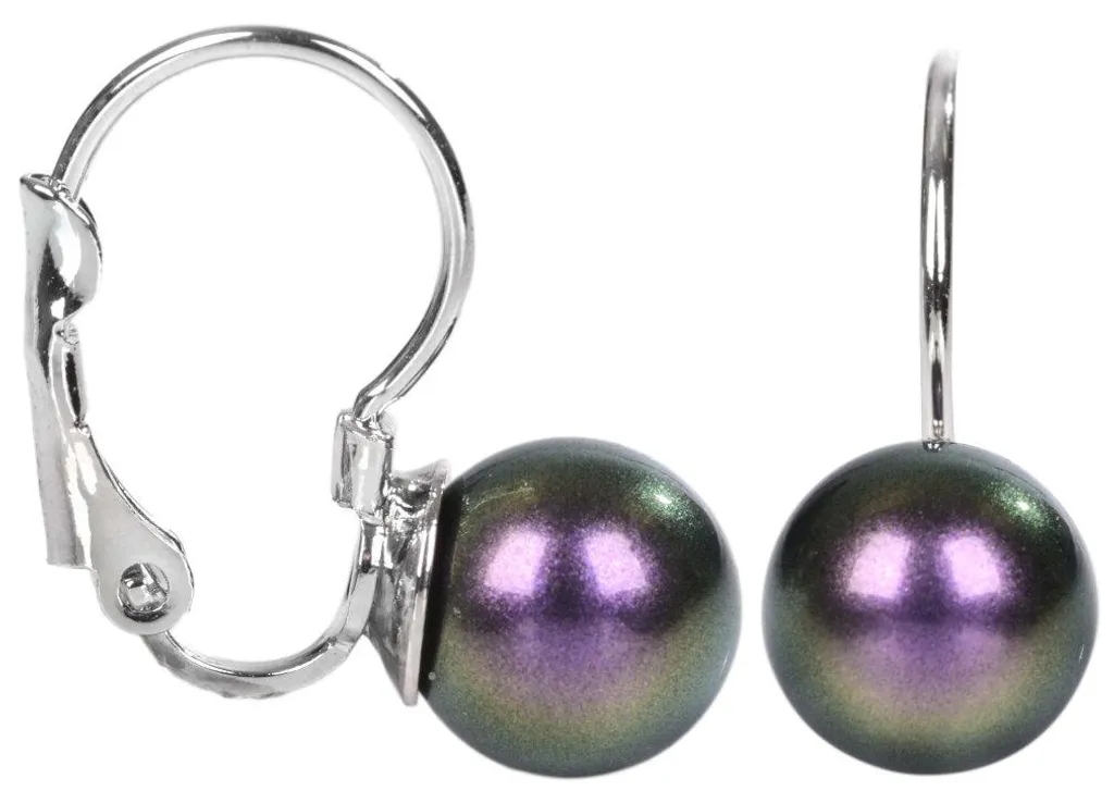 Boucles d'oreilles perle violette - Solution Anti-allergie et Confort