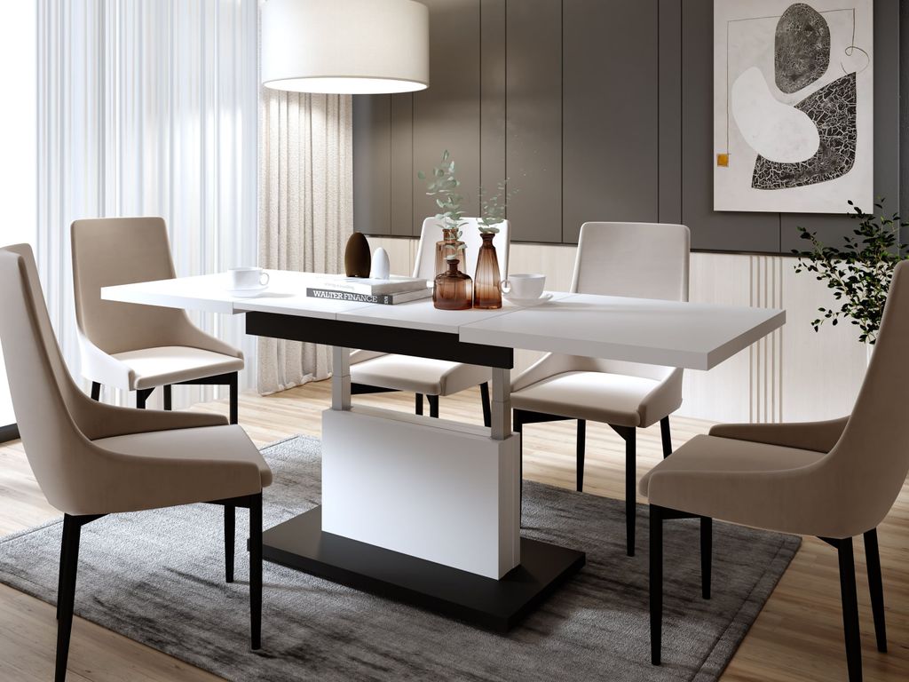 Design Couchtisch DA-888 höhenverstellbar ausziehbar Tisch Esstisch Wohnzimmertisch