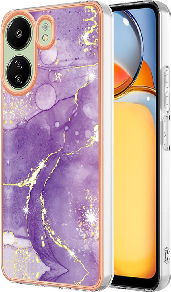 Hülle für Xiaomi Redmi 13C 4G/Poco C65 Muster TPU Silikon Stoßdämpfer Bumper Schutzhülle Violett