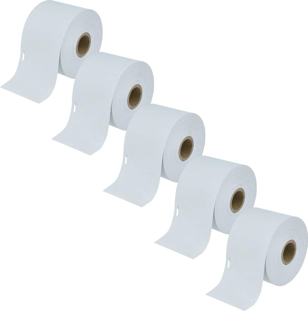 vhbw 5x Rolle 62mm x 106mm (250 Etiketten) kompatibel mit Dymo LabelWriter 4XL, 450 Twin Turbo, 450 Turbo, 450 Duo Drucker Weiß