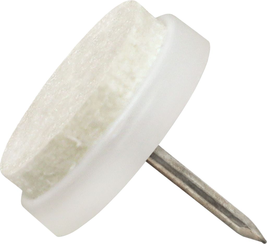 Adsamm | 32 x Filzgleiter mit Nagel | Ø 20 mm | Weiß | rund | Möbelgleiter mit Stift in von Adsamm