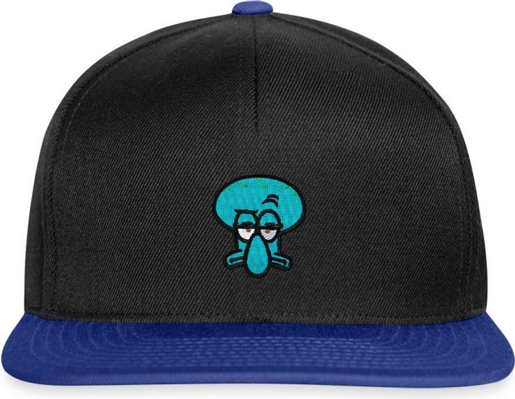 Spreadshirt SpongeBob Schwammkopf Taddäus Stick-Motiv Snapback Cap, One size, Schwarz/Königsblau