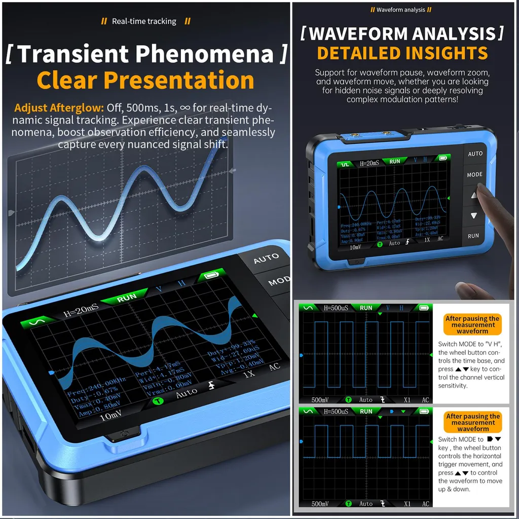 Multimètre oscilloscope 2 en 1 portable pour diagnostic électronique pro - 4