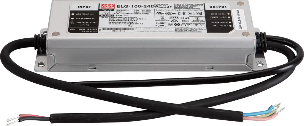 ELG-100-24DA-3Y Driver LED 96W 24V DALI - Alimentation Mean Well IP67