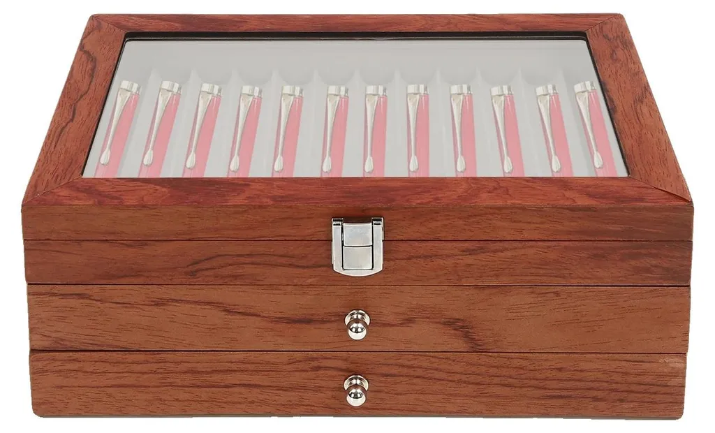 Organisateur de bureau multi-compartiments en bois MDF marron 34 cases