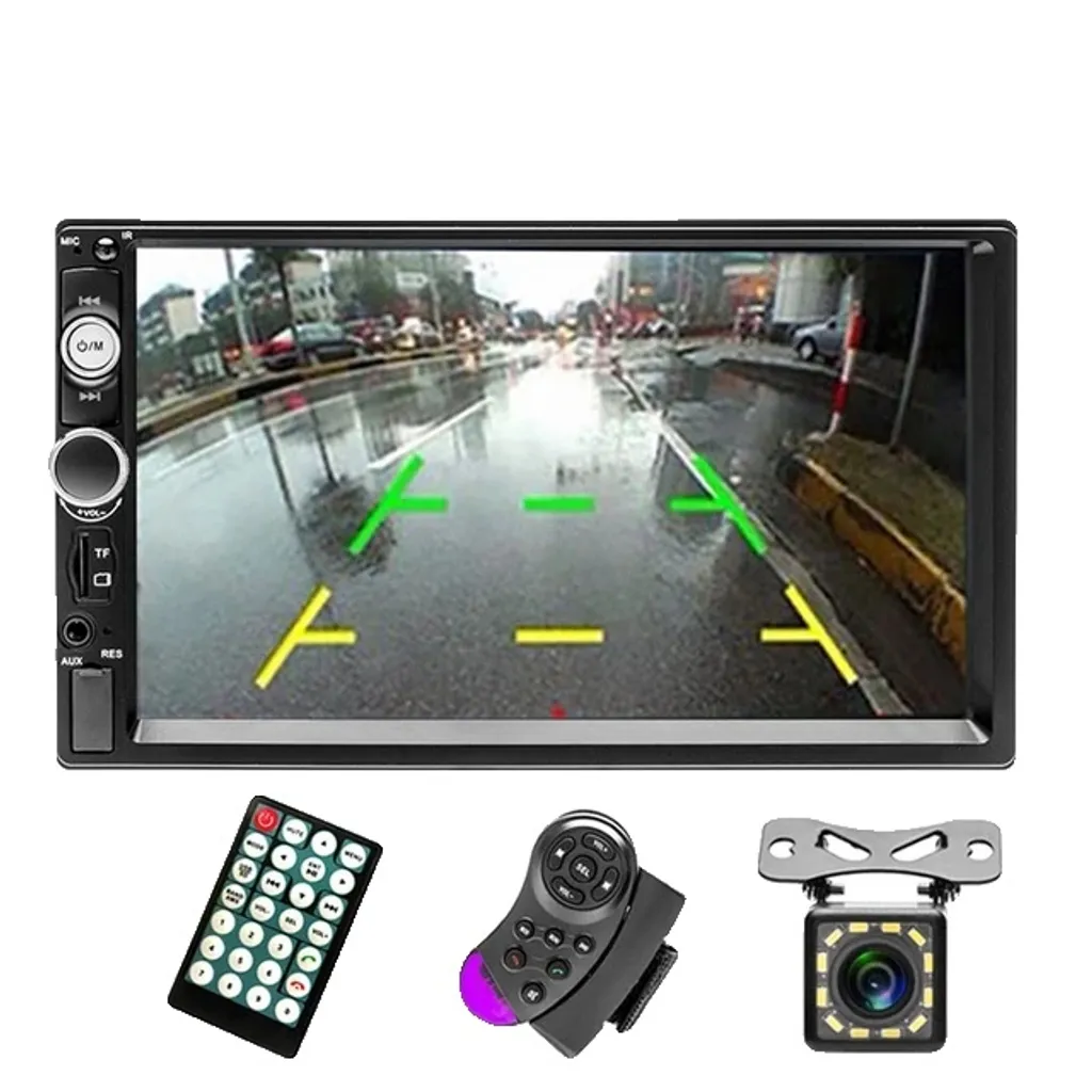 Pack Autoradio Bluetooth et Caméra Recul 12 LED pour Manœuvrer Facilement