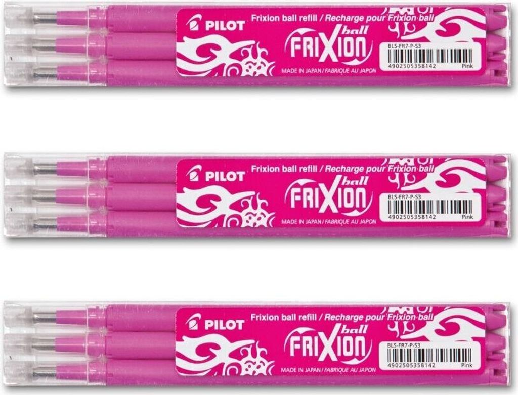 Pilot Frixion Ball Ersatzminen 0.7 pink - 9er-Set