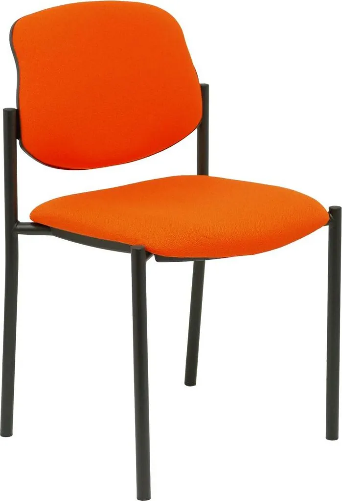 Chaise design orange foncé Villalgordo Bali avec cadre robuste noir mat