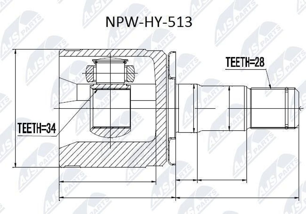 NTY Gelenksatz Antriebswelle Getriebeseitig für HYUNDAI TERRACAN (HP) NPW-HY-513