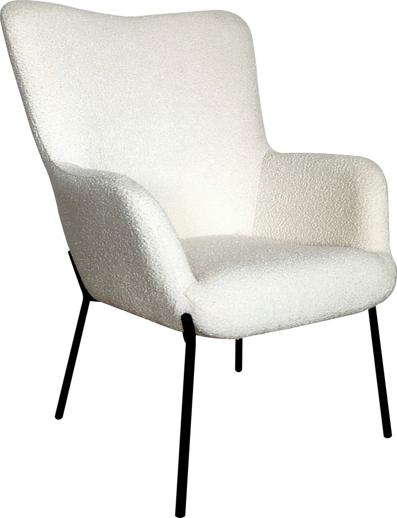 Relaxsessel >Glasgow< in Weiss, Stoff - 70x98x79cm (BxHxT)