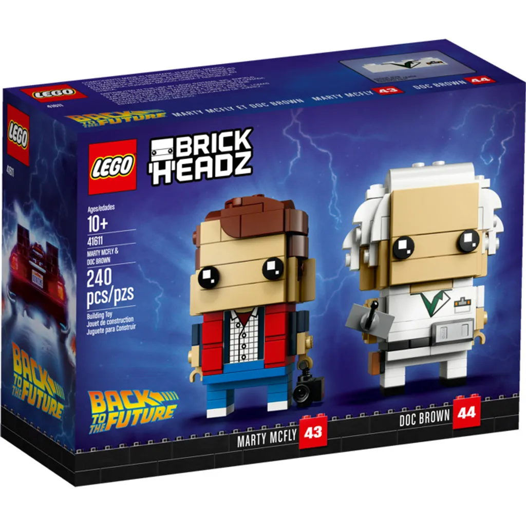 Déco Geek LEGO BrickHeadz 41611 Marty et Doc pour bureau et étagères