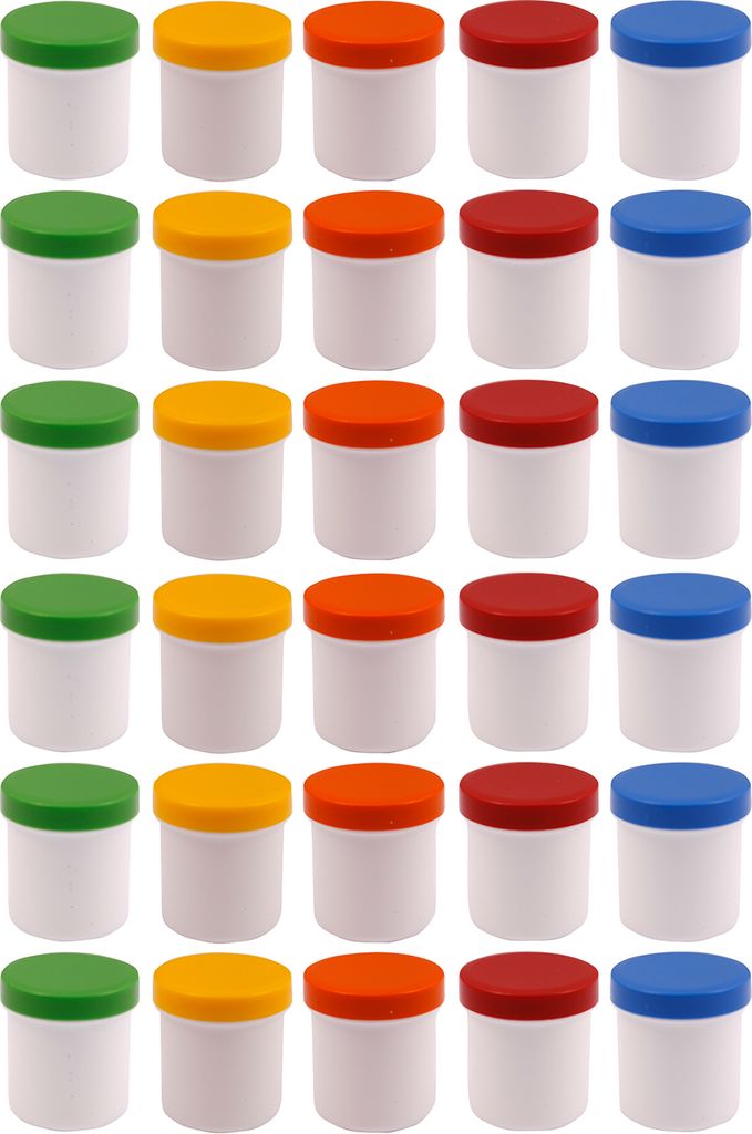 30 Salbendosen, Cremedosen 12ml hoch mit farbigen Deckeln - Produktbild 