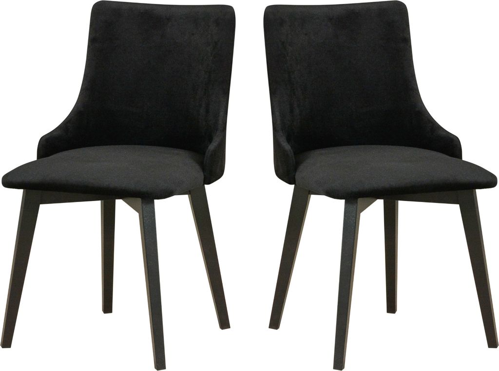 LeafDesign Küchenstühle 2er Set, Gepolsterter Stuhl, Esszimmerstuhl 120 kg, Stühle Esszimmer 2er Set, Holzstuhl, Esstischstühle, MONTI 5, schwarz