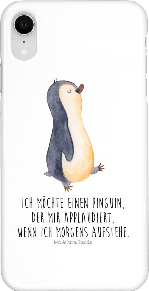 Mr. & Mrs. Panda Iphone XR Handyhülle Pinguin marschieren - Weiß - Geschenk, Spazieren, Unausgeschlafen, Familie, Schwester, Bruder, Handy Case, ...
