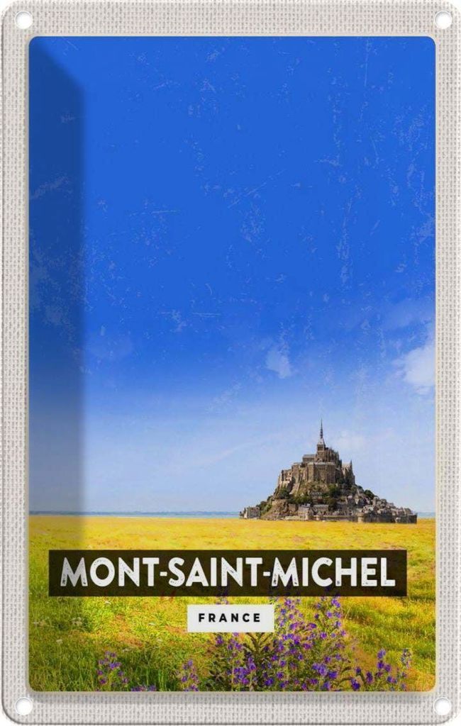 vianmo Blechschild 18x12 cm Mont-Saint-Michel France Kathedrale Abenteuer Reisen Urlaub