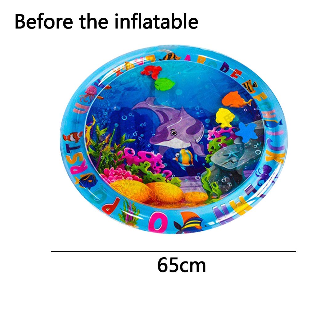 Baby Wasserkissen Spielmatte Aufblasbare Früherzieh Spielzeug Seewelt 66 x 50 cm 