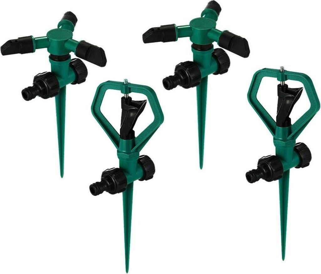Lawn Sprinkler, 4PCS Automatic 360 Rotating Adjustable Garden Water Sprinklers Lawn Irrigation System with Leak-Proof Design Durable for Garden Yar...