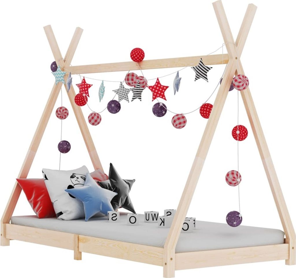 "2026 Promotion" Kinder-Bettgestell Massivholz Kiefer 80x160 cm - Kinderbetten CC2900