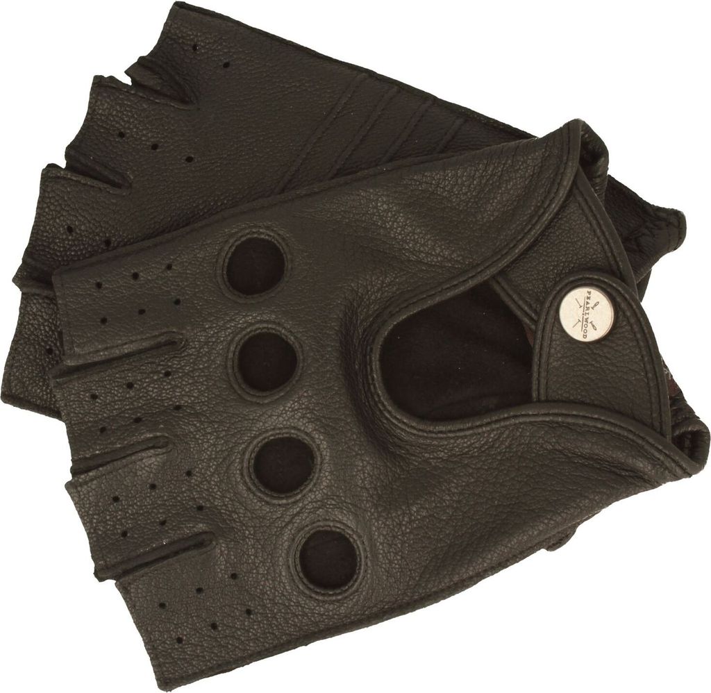 Pearlwood fingerlose Autofahrer-Lederhandschuhe Ziegenleder
