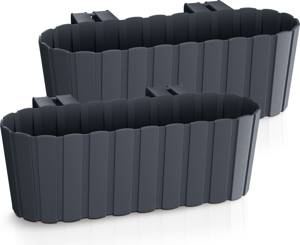 Balkon Blumenkasten mit Halterung 39 x 13 cm - 2er Set - Produktbild