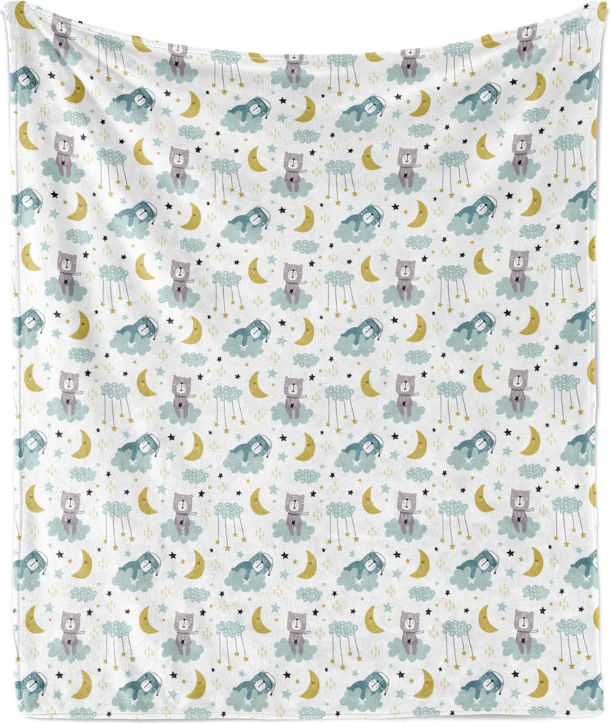 Coperta Neonati ABAKUHAUS Orsetti Scandinavi 175x230 cm Pile Morbido