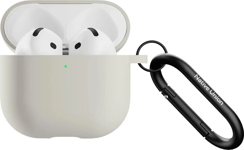 Cover AirPods 4 Native Union Grigio con Gancio Metallo
