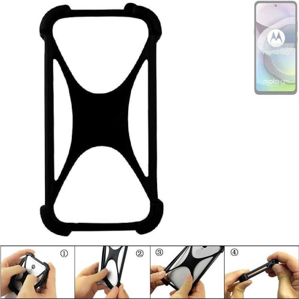 K-S-Trade Handy-Hülle Schutz-Hülle kompatibel mit Motorola Moto G 5G (2024) Silikon Bumper TPU Softcase Smartphone Stoßschutz, schwarz