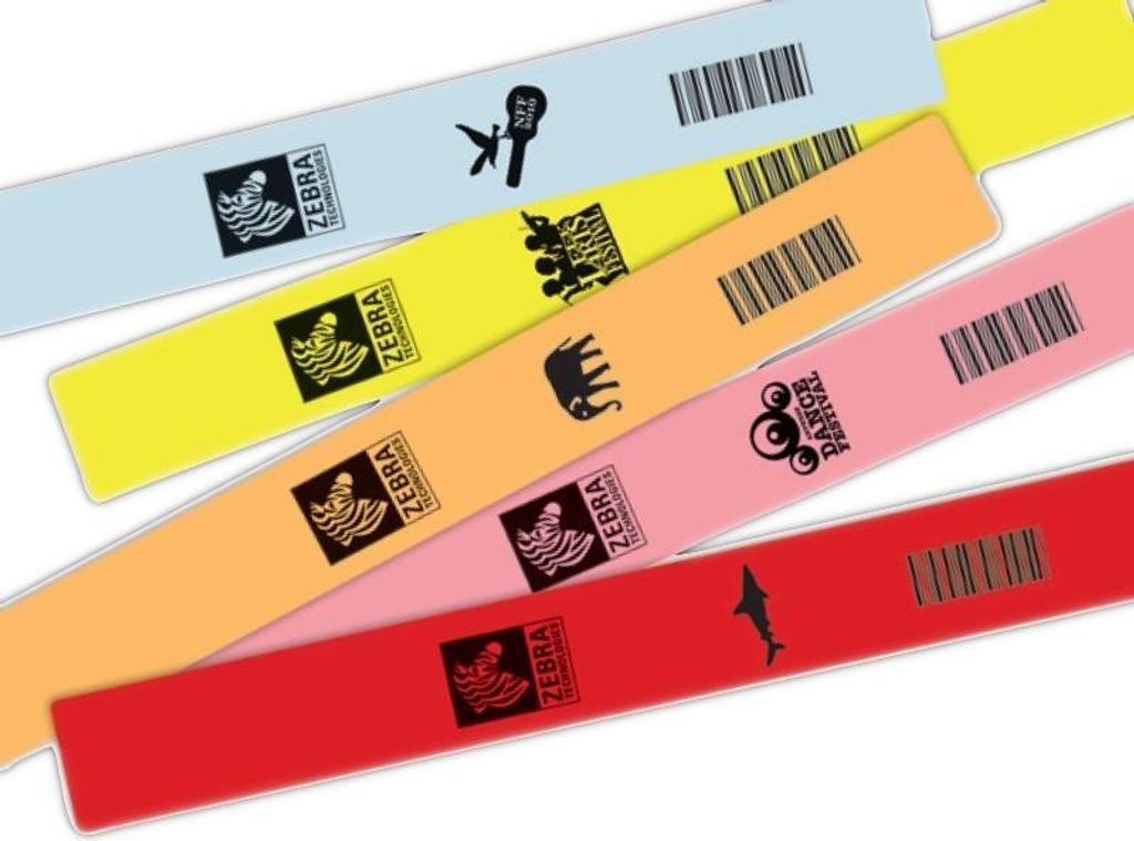 Zebra Z-Band Fun Wristband, Weiß, Selbstklebendes Druckeretikett, Wärmeübertragung, Zebra, 1" x 10", 1 Stück(e)