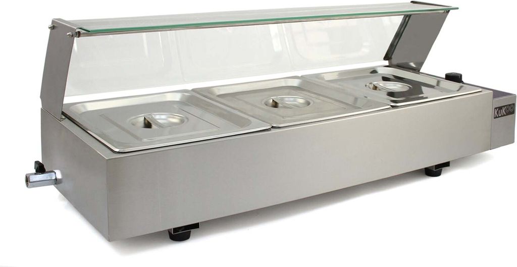 Gastro 3 GN Bain-Marie Chaving Dish Wasserbad Speisewärmer Speisenwärmer