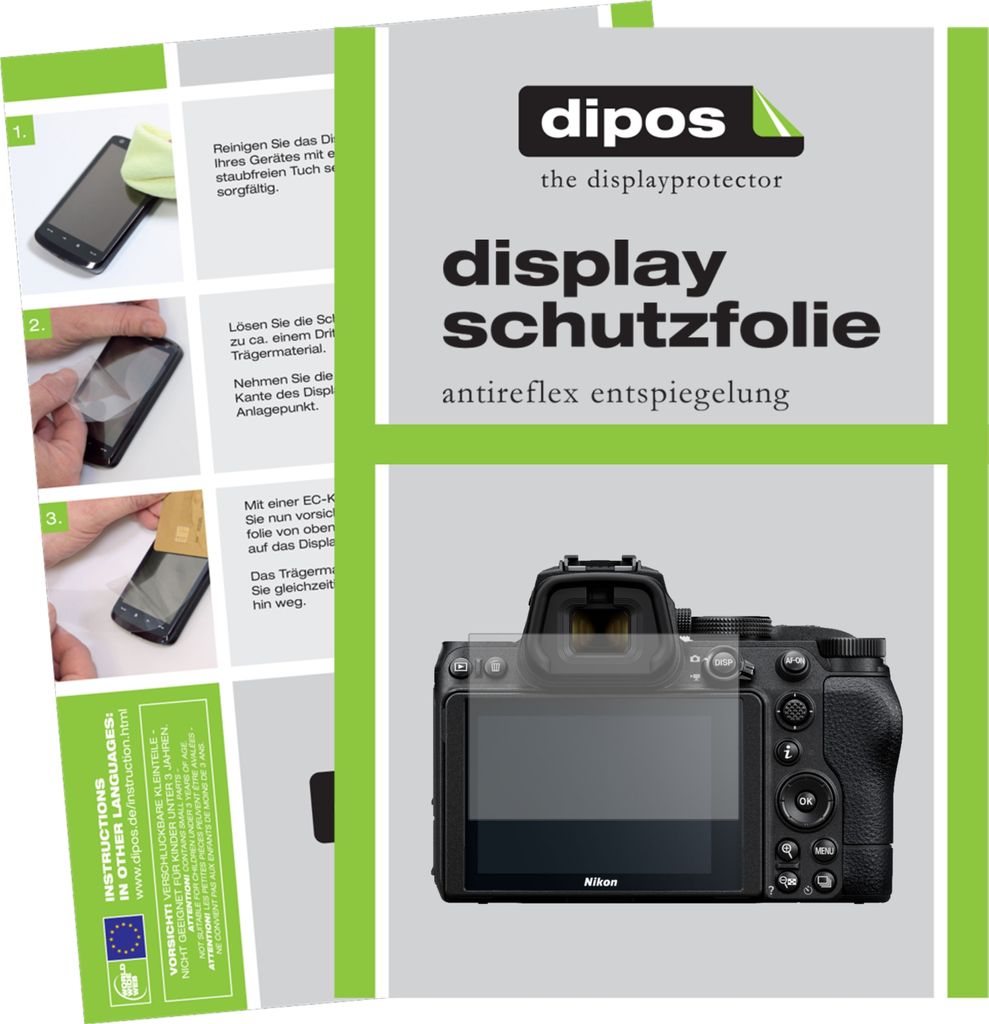 2x Schutzfolie für Nikon Z5 matt Displayschutzfolie Folie Display Schutz dipos