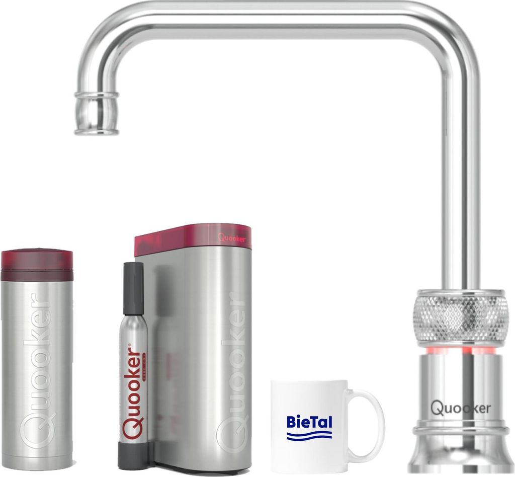 Quooker Wasserhahn Classic Nordic Square single tap verchromt glänzend PRO3 CUBE