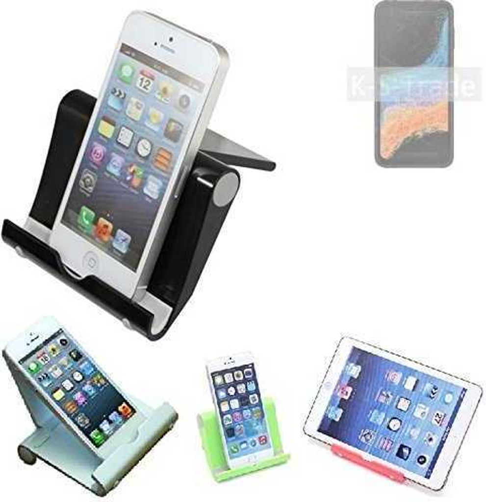 K-S-Trade Handy-Ständer kompatibel mit Samsung Galaxy XCover6 Pro faltbarer Tischständer Smartphone Tablet Halterung Reise