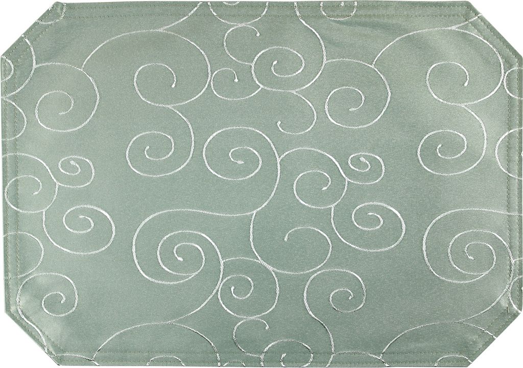 Tischset lindgrün 35x50 cm Struktur damast Ornamente Produktbild 