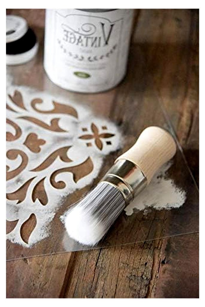 Jeanne d ́Arc linving hochwertiger Pinsel Brush Schablonen Wachs Wax Pinsel Professional 3,6cm Rundpinsel 700386