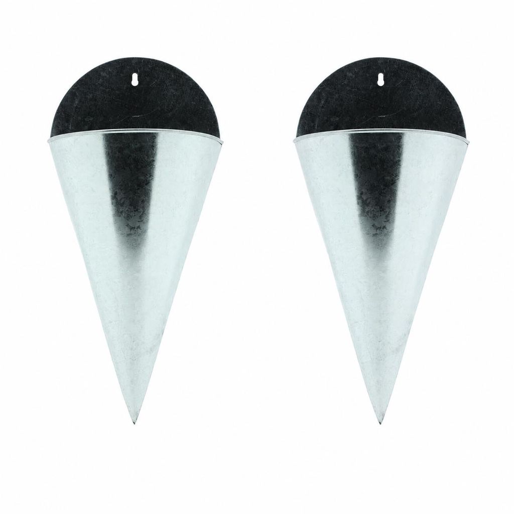 Zink Wandampel Spitztüte 2er Set Pflanzgefäß B19cmL30cm Produktbild 