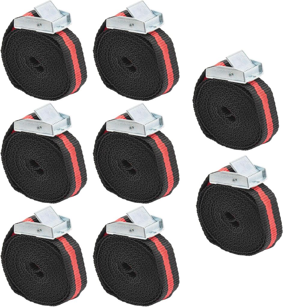 8x Spanngurte Zurrgurte Klemmschloss Befestigungsriemen Fahrradträger Gurt Set Spanngurt