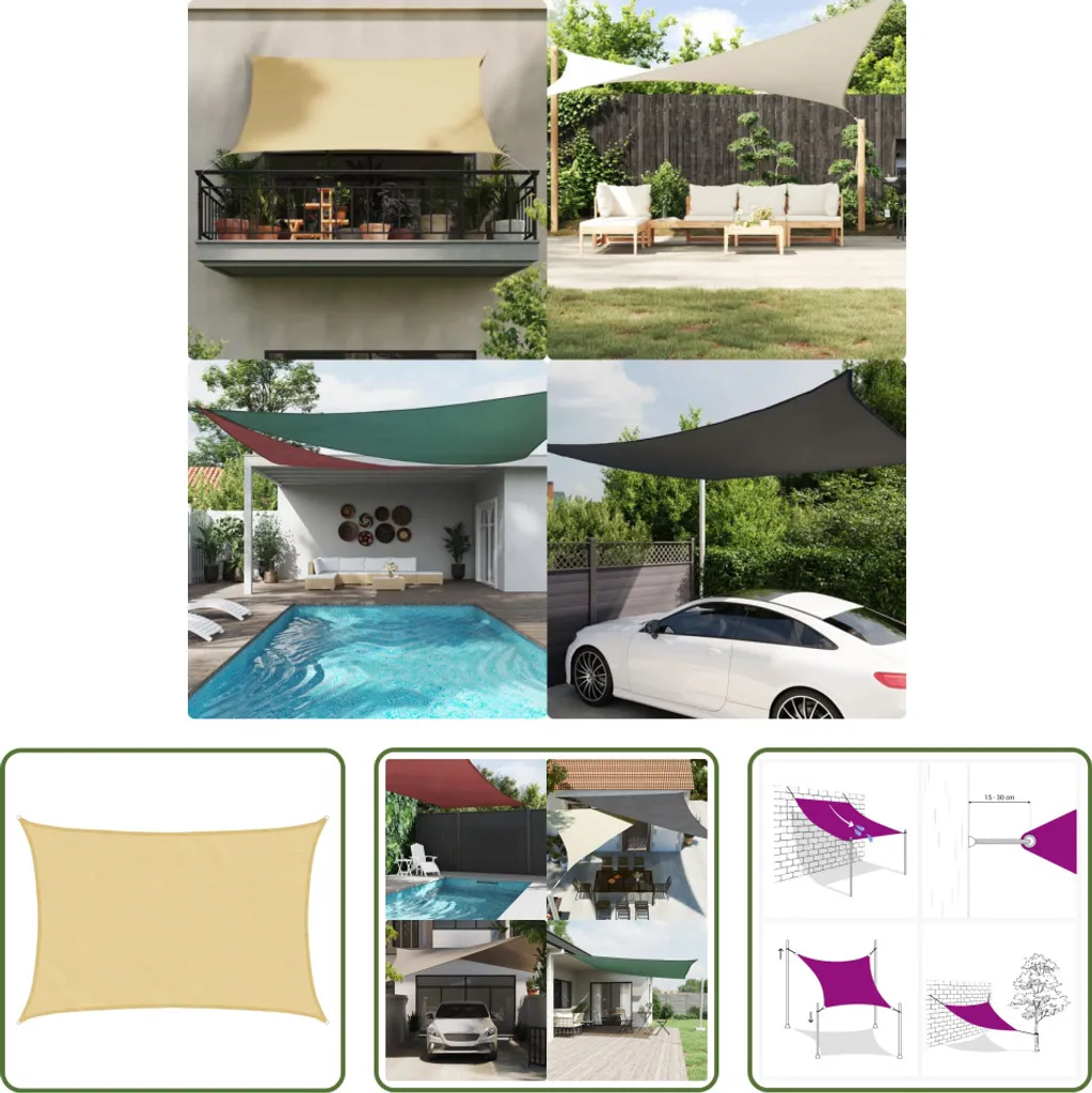 Tenda da Sole Sabbia 3x2m in Poliestere Oxford - Offerta The Living Store